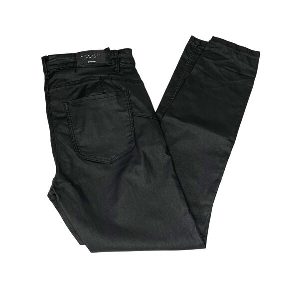 Stradivarius High Waist Coated Skinny Ankle Cropped Jeans Black size 10 - Picture 6 of 13